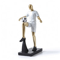 Soccer Player Figurine Sculpted Soccer Statue Sporty for Game Rooms