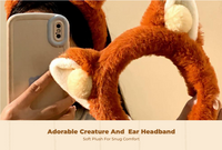 Plush Furry Ear Headband Cute Adjustable Women Gift Party