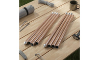 Wood-Grain Tarp Pole with Carrying Bag Compact Segmented Tent Pole Portable Canopy Poles Long-Lasting for Campers