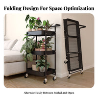3-Tier Rolling Shelf With Wheels Plant Stand Multi-Purpose for Garden, Gardeners