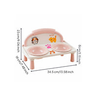 Elevated Cat Food Bowls Non-Slip Double Ceramic Pet Bowl for Small Dogs, Kittens