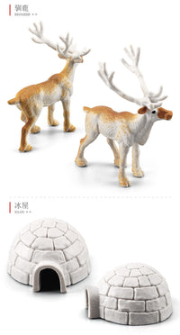 Mini Arctic Animal Figures Set - Beluga, Seal, Husky
