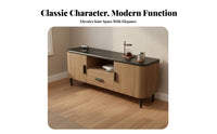 Sturdy Construction Wood TV Storage Cabinet Versatile Use Retro TV Stand Easy to Clean Wooden Entertainment Center Scratch Resistant for Apartment Dwellers, Homeowners, Families, Bedroom, Home