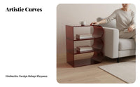 S-Shaped End Table Minimalist Design Nightstand space-efficient for Small areas