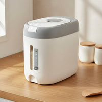 Push Button Flour Canister Large Capacity Rice Storage Container Clear View