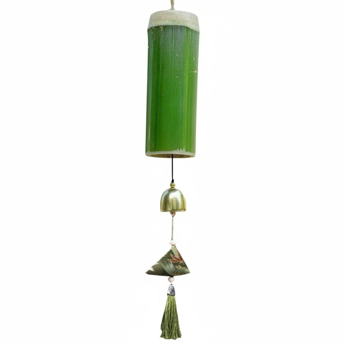 Soothing Sound Bamboo Wind Chime DIY Project Hanging Bamboo Tube Chime Relaxing Low Tones Oriental Wind Bell Vintage Design for Children, Crafters, Outdoor, Kindergarten, Patio, Balcony