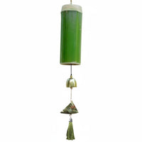 Soothing Sound Bamboo Wind Chime DIY Project Hanging Bamboo Tube Chime Relaxing Low Tones Oriental Wind Bell Vintage Design for Children, Crafters, Outdoor, Kindergarten, Patio, Balcony