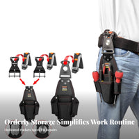 Rigid-Exterior Waist Tool Pouch With | 1680D Nylon, Reinforced Structured Body, Belt Tool Pouch with Pockets, for worksite