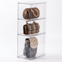 Clear Stackable Storage Organizer with Door, Transparent Container Multi-Layer, Shelf for Minimalist Home
