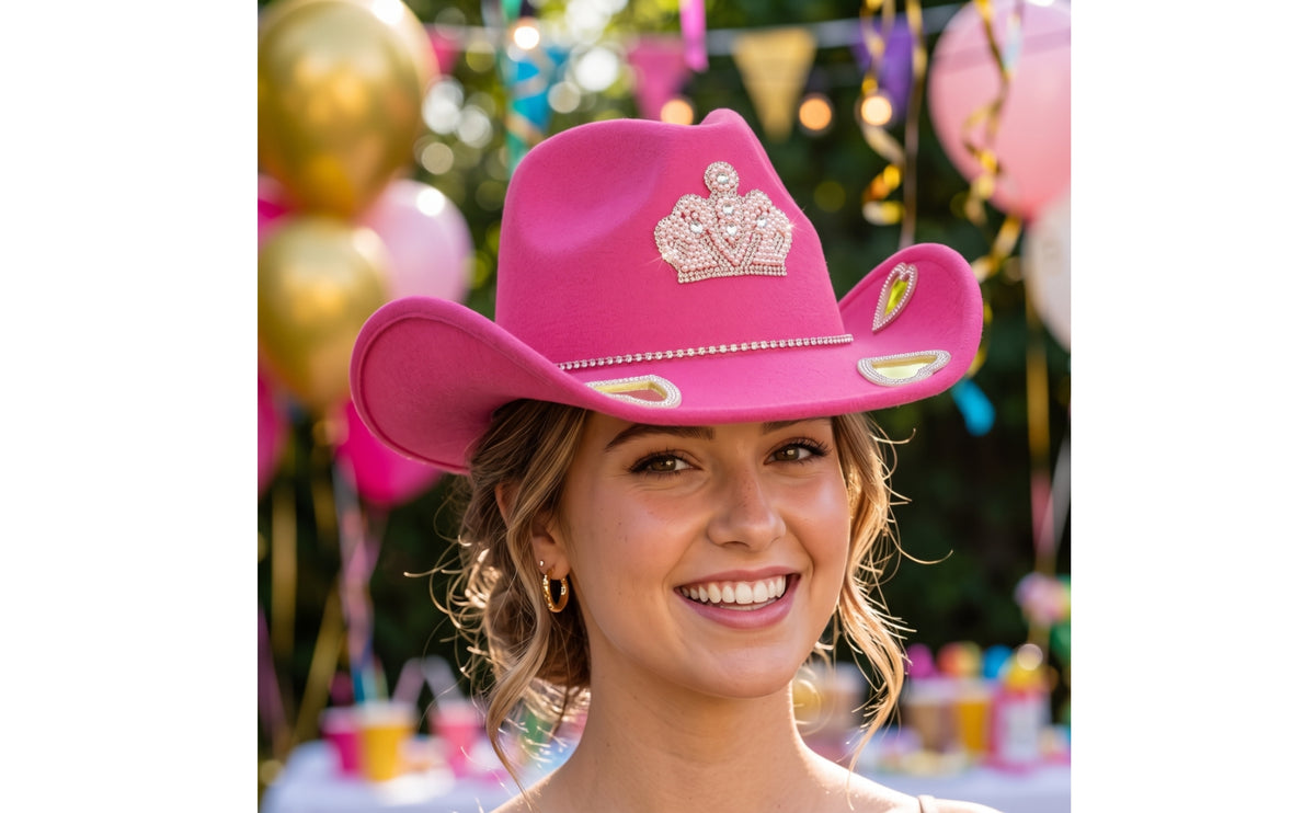 Rhinestone Cowboy Hat Western-Style Cowboy Hat with Rhinestones Wide-Brim for Partygoers, Cosplayers, Costume Parties, Photo Shoots, Festivals