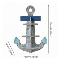 Boat Wall Shelf Distressed Finish Home Decor Wood and Iron