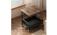 Storage Cart with Wood Top Foldable Cart with Table Top Compact for Living Room