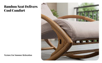 dense Wood Construction Wooden Rocking Chair Traditional design Wooden Patio glider Relaxing Design Single Seater Rustic appeal for Seniors, Homeowners, Garden lovers, Balcony, Living Room, Bedroom, spineyard