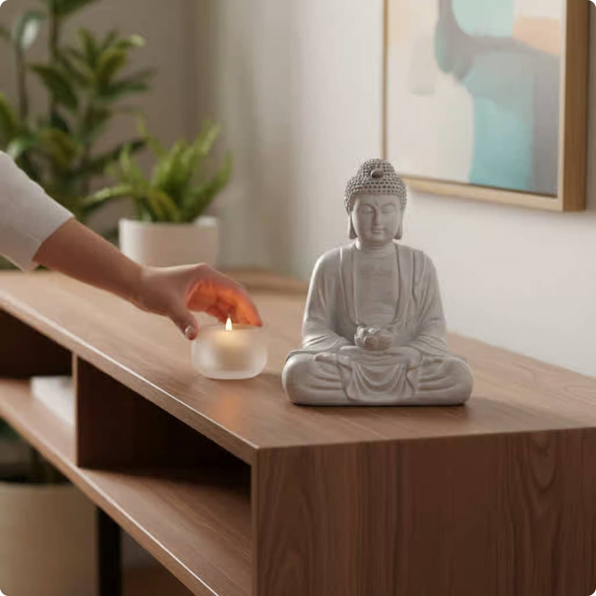 Resin Buddha Ornament Cute Tabletop Buddha Easy to Clean