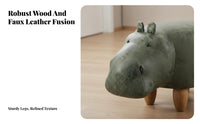 Hippo-Shaped Footrest Multi-Functional Footstool Sturdy Construction for Parents
