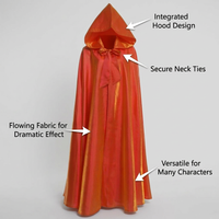 Hooded Cloak Maxi Cape Witch Cosplay Accessories, Fancy Dress Costume Halloween, Hooded Cape Witch f - Image 5
