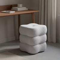 Fuzzy Vanity Stool Soft Upholstered Dressing Stool 220 Lbs Weight Capacity