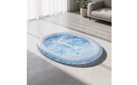 Oval Pet Cooling Mat Electricelectricity-Free Cooling Mat with Raised Border Safe Pet Sleeping Pad Reinforced for Floor