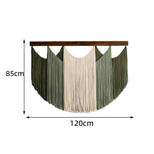 Bohemian Wall Tapestry Handmade Woven Fringe Tapestry for Bedroom, Coffee Shop