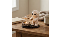 Halloween-Themed Tealight Holder with Figurine Glossy Tealight Holder Seasonal Statue Compact for Tabletop, Mantel