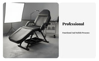 Long-Lasting PU Leather Upholstery Adjustable Bed High-Density Foam Cushion Adjustable Chair Heavy Duty Steel Frame Folding Esthetician Chair Ergonomic for Microblading Technicians, Estheticians, Spa Professionals, Mobile Services