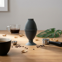 Silicone Coffee Puck Blower Black Coffee Bellows Flat Base