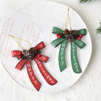 NUCHI Iron Christmas Snowflake Bow Ornament for Tree