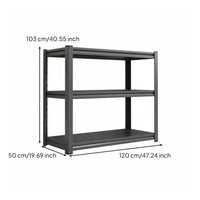 Multi-Layer Storage Shelf Rust-Resistant Freestanding Shelving Unit High Load Capacity Heavy Duty Steel Rack for Warehouse, Balcony, Living Room