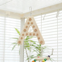 Parrot Toys and Bird Perch Set, Wooden Blocks Foraging Toys for Birds, Enrichment Parrot Cage Accessories for African Grey and Cockatiel