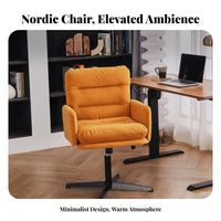 Upholstered Shell Chair with casters 360-Degree rotate Rolling Seat Elegant Design dense Foam for Nail Salon, Study Room