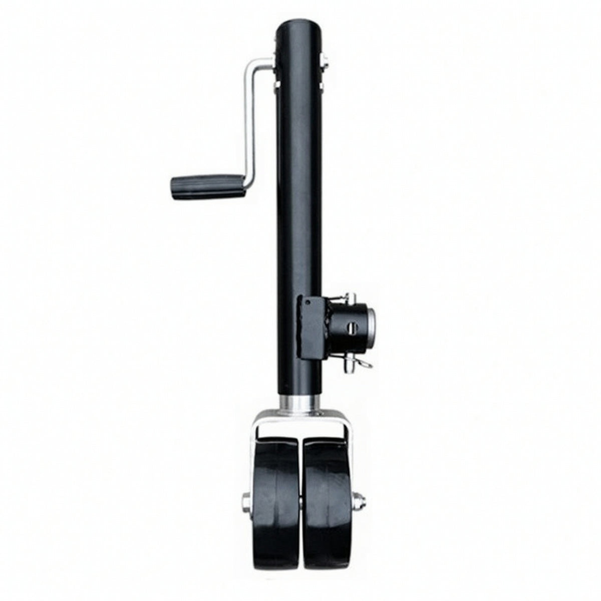 Trailer Jack Swivel Caster Side Crank Trailer Jack with Dual Wheels Reinforced Hardware for Utility Trailers