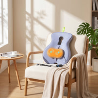 Ergonomic Back Cushion with Massage Heated Support Cushion Vibrating Memory Foam Backrest Comfortable for Drivers, Sofa