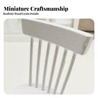 Realistic Design 1/12 Scale Table and Chairs DIY Craft 1/12 Scale Dollhouse Chair Artisan-Made Dollhouse Dining Set Long-Lasting for Miniaturists, Collectors, Hobbyists, Model Making, Dioramas