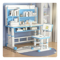Adjustable Kids Desk Chair Set Rounded Corners Kids Desk and Chair Set children's Writing Table with Storage for Drawing, Home, Bedroom