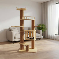 Large Pet Perch System with Space Capsule Stable and Sturdy Pet Perch System with Space Capsule Modern Design for Multiple Cats, Indoor, Living Room