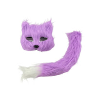 Canine Mask with Tail Mysterious Tail Lovely for Cosplay