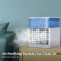 Cools and Humidifies Mini Air Conditioner Fan Humidifier Function Desktop Air Cooler Adjustable Vents for Office Workers, Dorm Room, Bedroom