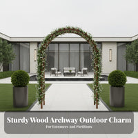 Wooden Garden Arch Outdoor Trellis Arbor Rose Support Solid Wood Weather Resistant Structure Metal Reinforced Suitable for Homeowners Event Planners Pathway Entrance Courtyard Patio
