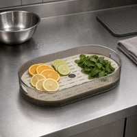 Perforated Drainage Tray Ribbed Edges Household Storage Low-Height