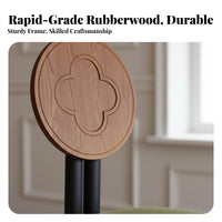 French Rural Design Wooden Chair with Woven backrestrest sturdy Wood Construction Dining Seat Retro look Household Furniture Anti-Slip Foot Pads for Cafe Owners, Interior Decorators, Restaurant, Kitchen, Living Room, Bedroom