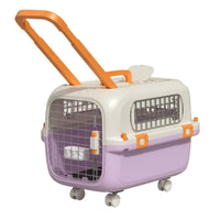 Pet Travel Crate with Wheels Portable Pet Carrier with Wheels Safe for Car Rides