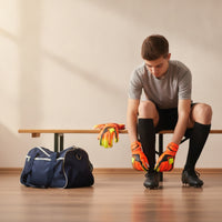 Padded Goalkeeper Gloves with Strap Breathable Goalkeeper Gloves with Finger Saves Adjustable Long-Lasting for Goalkeepers