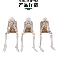 Halloween Skeleton Resin Figurine Set - Hear No Evil, See No Evil, Speak No Evil