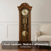 Grandfather Clock Mechanical Movement American Design Standing Clock High-End Design House Decoration for Collectors, Adults, Living Room, Hallway