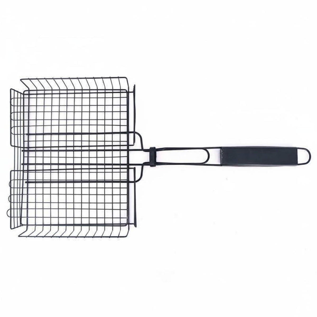 Wire Mesh Grill Rack Rust-Resistant Long Handle Grill Basket Multi-Use Barbecue Accessory for Outdoor, Camping