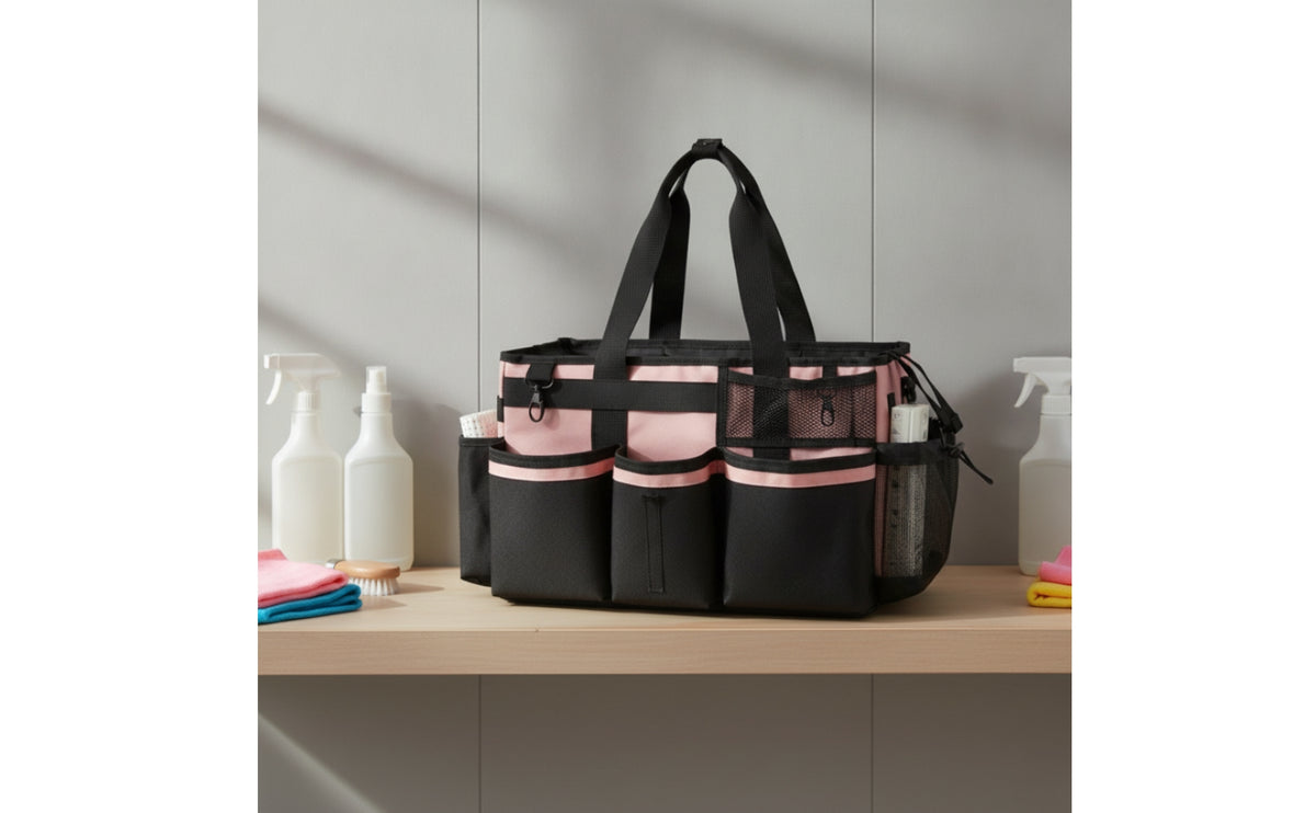 Cleaning Tote with Shoulder Strap Portable  Organizer Simple to Clean to Cleaning Supply Carryall for Housekeepers, Housekeeping