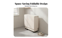 Foldable Folding Dining Table with Wheels Two-Way-Use Folding Dining Table with Storage Multifunctional for Small Home Owners, Apartment Dwellers, Homeowners, Living Room