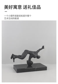 北欧创意抽象金属人物雕塑摆件客厅卧室玄关酒店电视柜家居装饰品