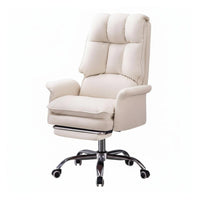 Adjustable Height High-Back Task Chair with Wheels Reclining Backrest Luxuriously Cushioned High-Back Recliner Soft Cushion Swivel Armchair Ergonomic Design for Gamers, Students, Dormitory, Study Room, Bedroom