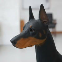 Doberman Statue Freestanding Standing Dog Statue Doberman Sculpture for Entryway